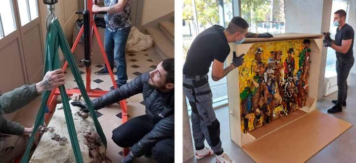 Emballage soigné d'objets d'art Paris